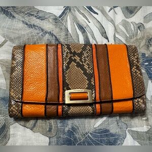 Coach Madison Exotic Stripe Leather PinnacleClutch